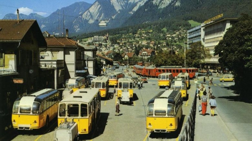 Chur Bahnhofplatz 1965 Color